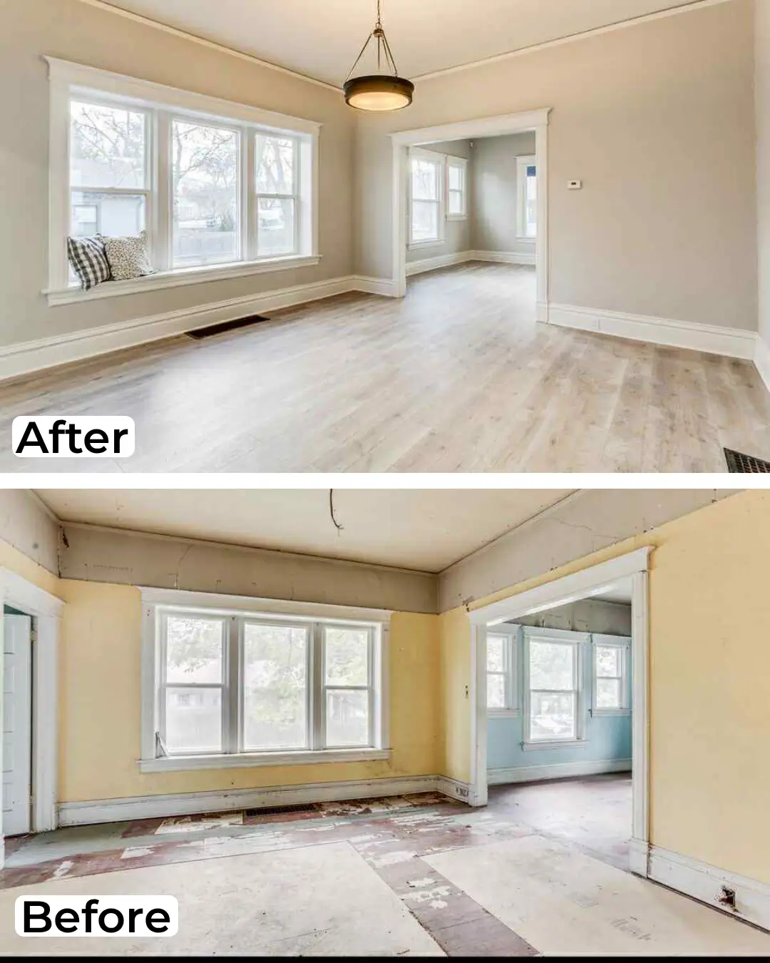 Dining room refinish with modern touches and neutral walls