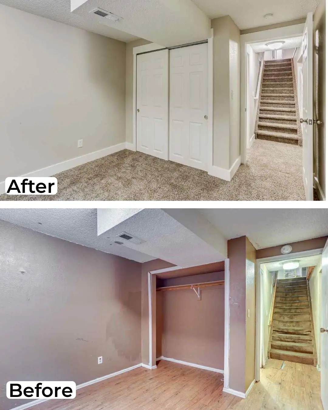 Bedroom refresh with neutral palette and fresh carpeting